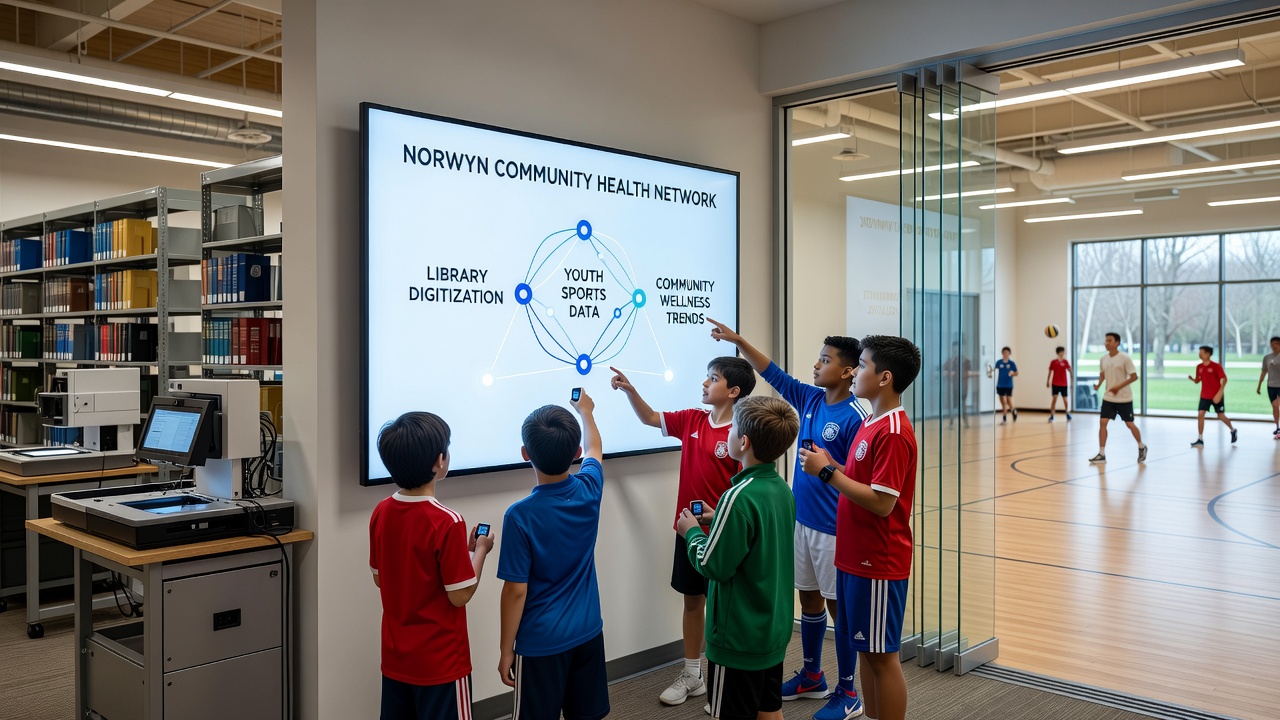 Norwyn's library digitization push collides with youth sports expansions to create unexpected data-sharing networks for tracking community health trends